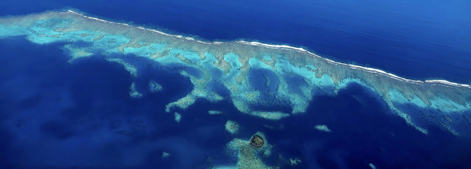 Aerial view of coral reef